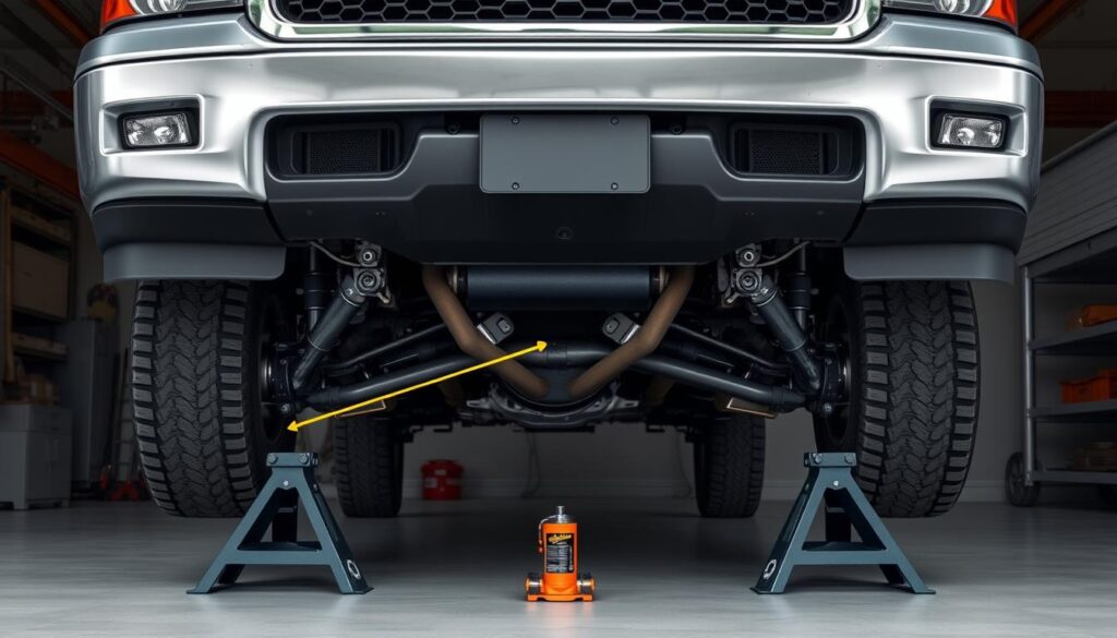 Chevy Silverado jack stand placement