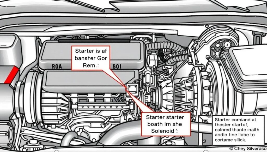 Chevy Silverado starter location and solenoid diagram