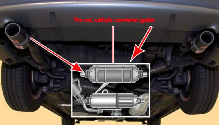 Where is the catalytic converter located on a Chevy Cavalier