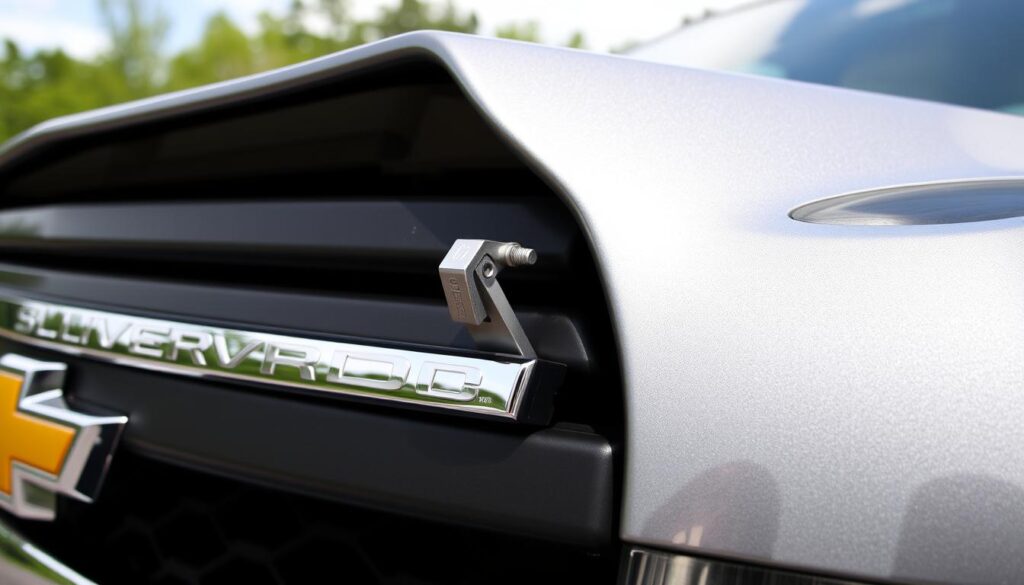 chevy silverado hood access